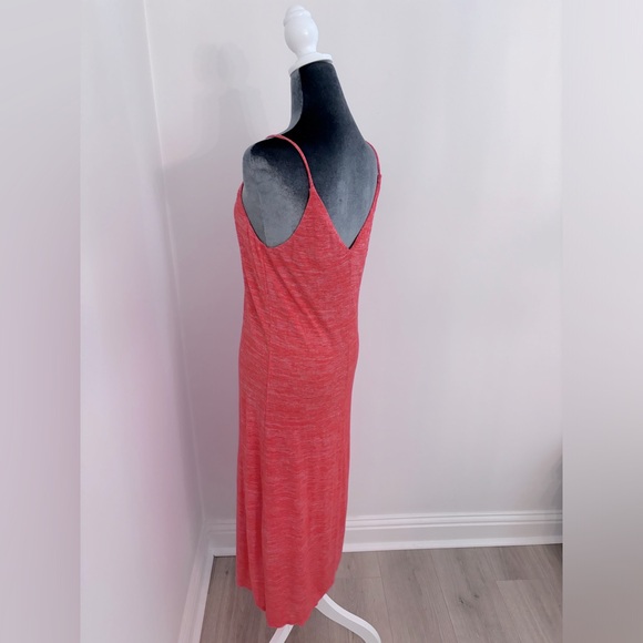 Three Dots Strappy Jersey Dress In Hot Pink/Orange Size S - Picture 6 of 10